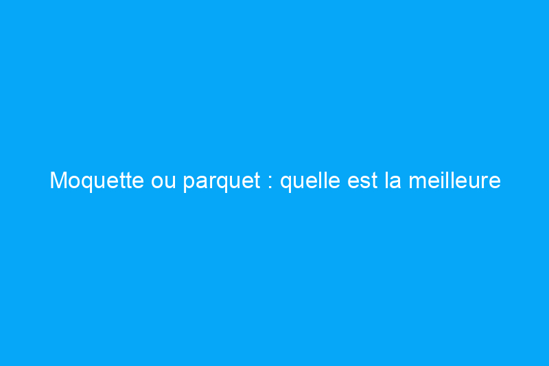 Moquette ou parquet : quelle est la meilleure option pour votre maison ?