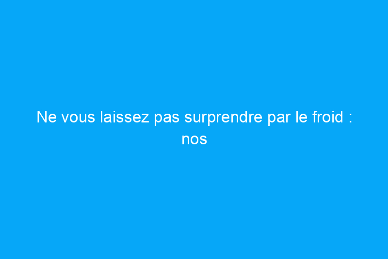 Ne vous laissez pas surprendre par le froid : nos générateurs préférés bénéficient actuellement d'une réduction allant jusqu'à 1 TP4T1 000