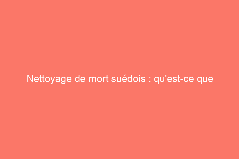 Nettoyage de mort suédois : qu'est-ce que c'est et pourquoi vous devriez vraiment commencer maintenant