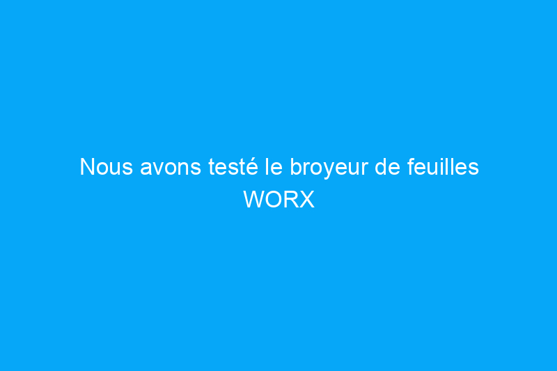 Nous avons testé le broyeur de feuilles WORX dans une cour pleine de feuilles, est-ce que cela a fonctionné ?