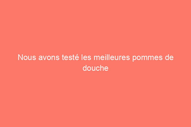 Nous avons testé les meilleures pommes de douche à main pour la mise à jour de votre salle de bain