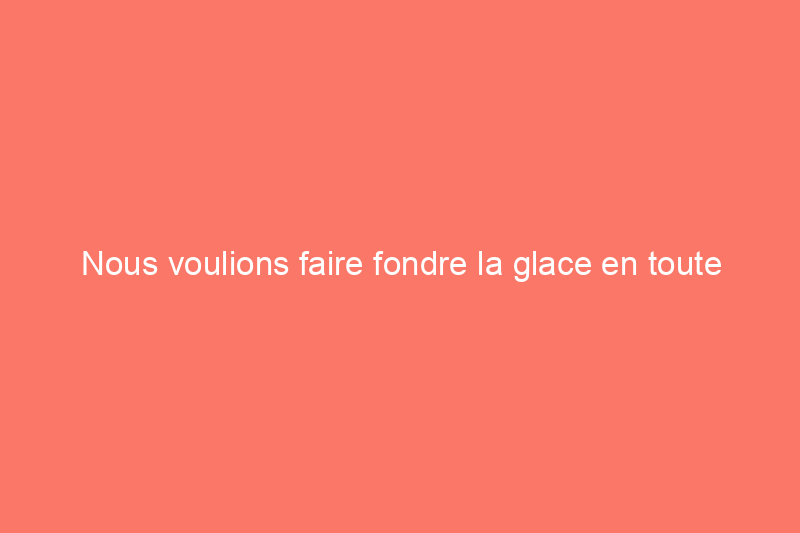 Nous voulions faire fondre la glace en toute sécurité, nous avons donc testé le déglaçant sans danger pour les animaux de compagnie de Natural Rapport.