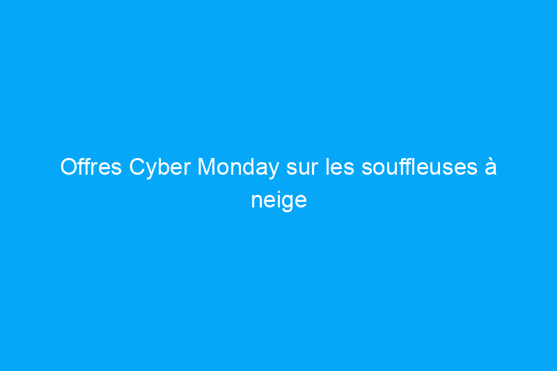 Offres Cyber Monday sur les souffleuses à neige : économisez jusqu'à $175 sur EGO, Craftsman et plus