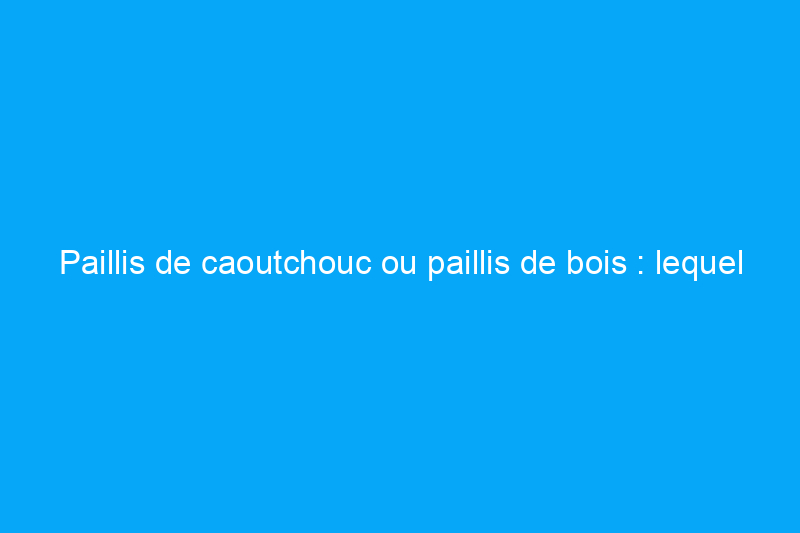 Paillis de caoutchouc ou paillis de bois : lequel est le meilleur pour votre aménagement paysager ?