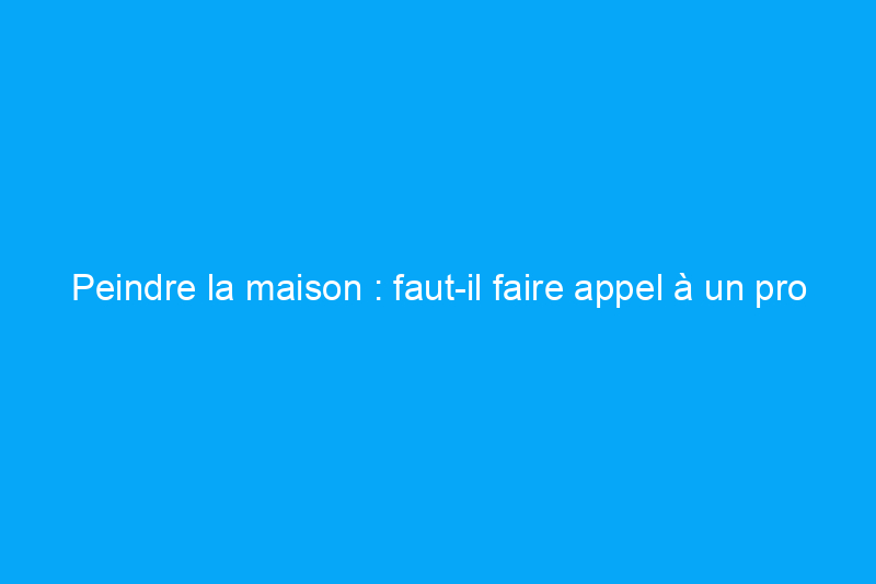 Peindre la maison : faut-il faire appel à un pro ?