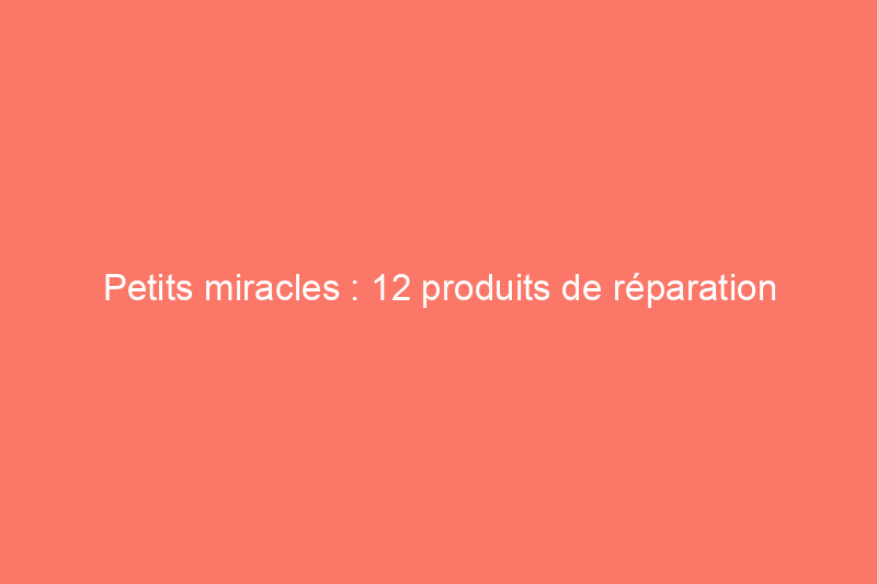 Petits miracles : 12 produits de réparation maison étonnants pour réparer à peu près tout