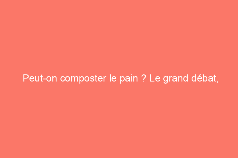 Peut-on composter le pain ? Le grand débat, résolu !