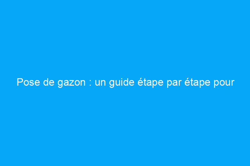 Pose de gazon : un guide étape par étape pour une pelouse luxuriante 