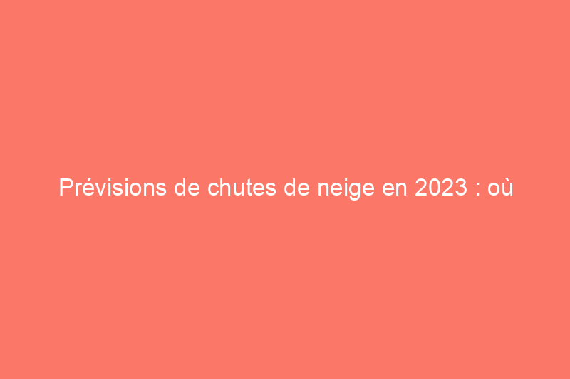 Prévisions de chutes de neige en 2023 : où verrons-nous des flocons et des averses de neige ?