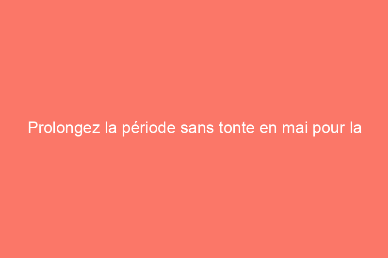 Prolongez la période sans tonte en mai pour la prolonger en été avec une tonte plus lente