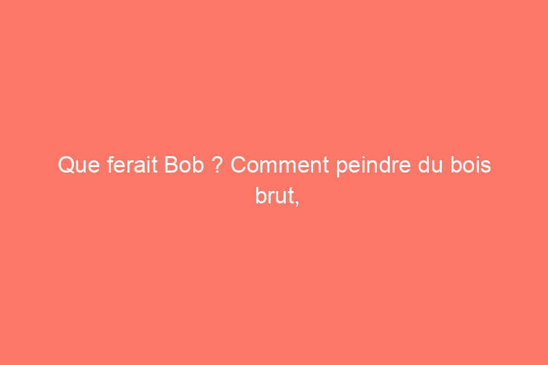 Que ferait Bob ? Comment peindre du bois brut, éliminer les odeurs d'animaux et éliminer les traces de coulis