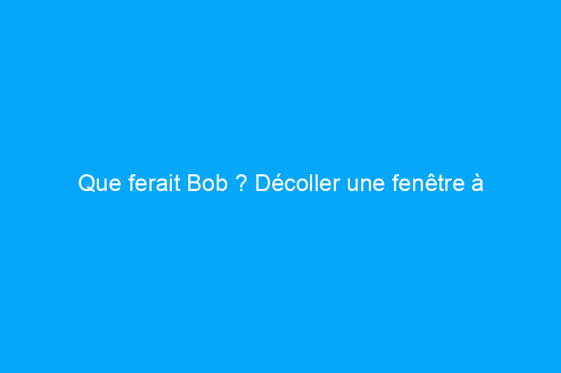 Que ferait Bob ? Décoller une fenêtre à guillotine