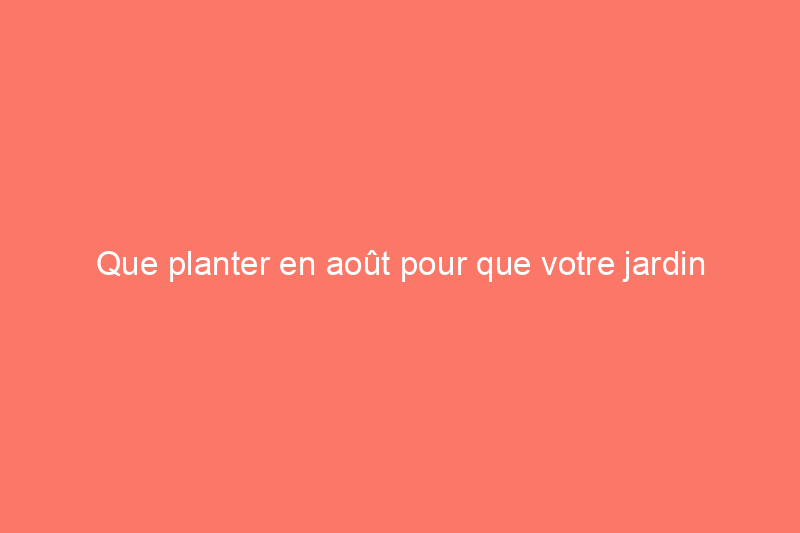 Que planter en août pour que votre jardin continue de pousser jusqu'à l'automne