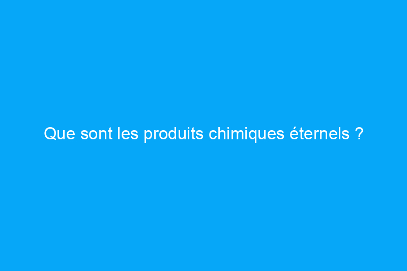 Que sont les produits chimiques éternels ?