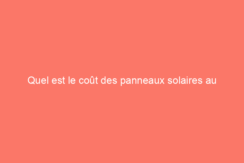 Quel est le coût des panneaux solaires au Texas ?