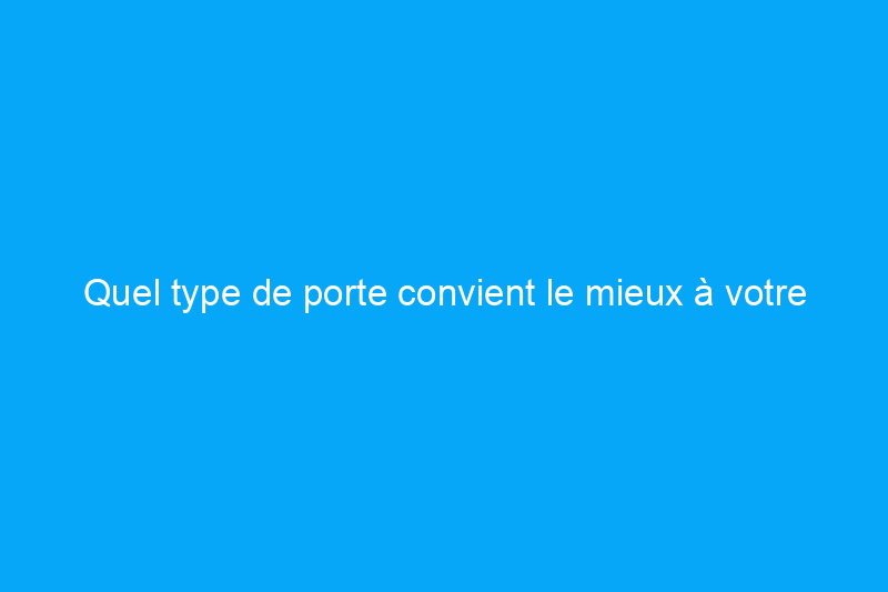 Quel type de porte convient le mieux à votre entrée ?