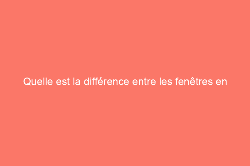 Quelle est la différence entre les fenêtres en vinyle et en aluminium ?