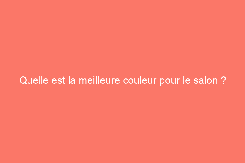 Quelle est la meilleure couleur pour le salon ? L'avis des experts