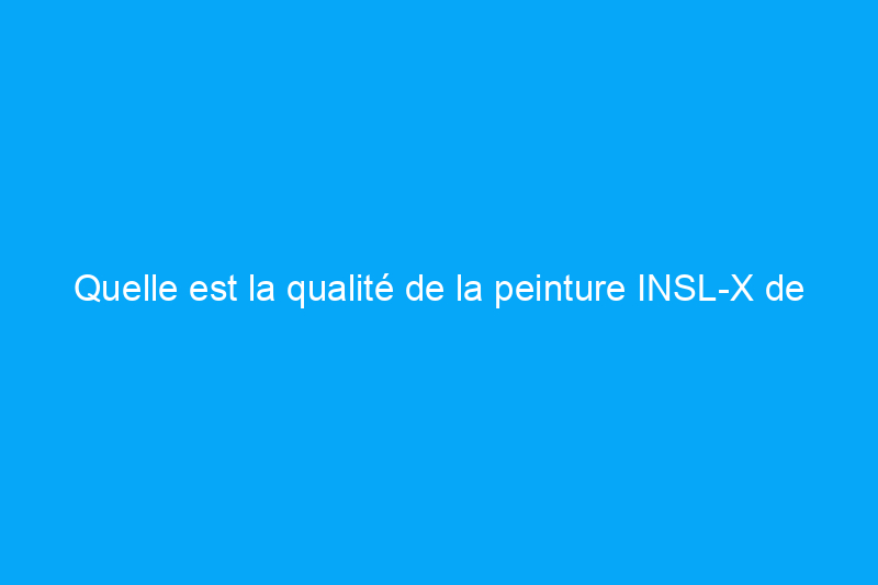 Quelle est la qualité de la peinture INSL-X de Benjamin Moore ? Un avis vérifié 