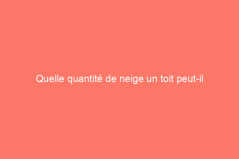 Quelle quantité de neige un toit peut-il contenir ?