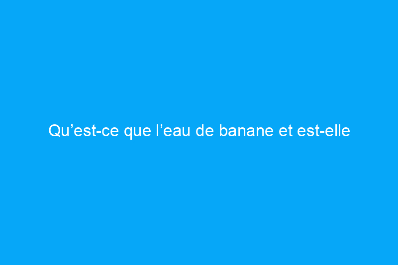 Qu’est-ce que l’eau de banane et est-elle réellement bonne pour les plantes ?