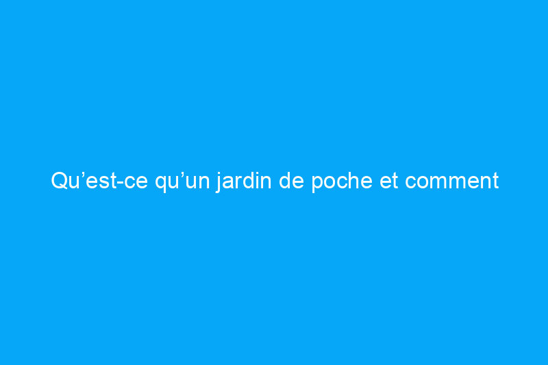 Qu’est-ce qu’un jardin de poche et comment puis-je en créer un ?