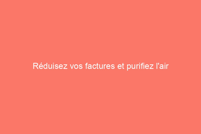 Réduisez vos factures et purifiez l'air grâce à un simple remplacement