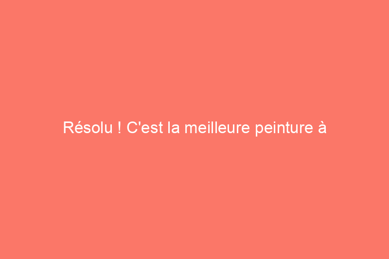 Résolu ! C'est la meilleure peinture à utiliser sur le bois