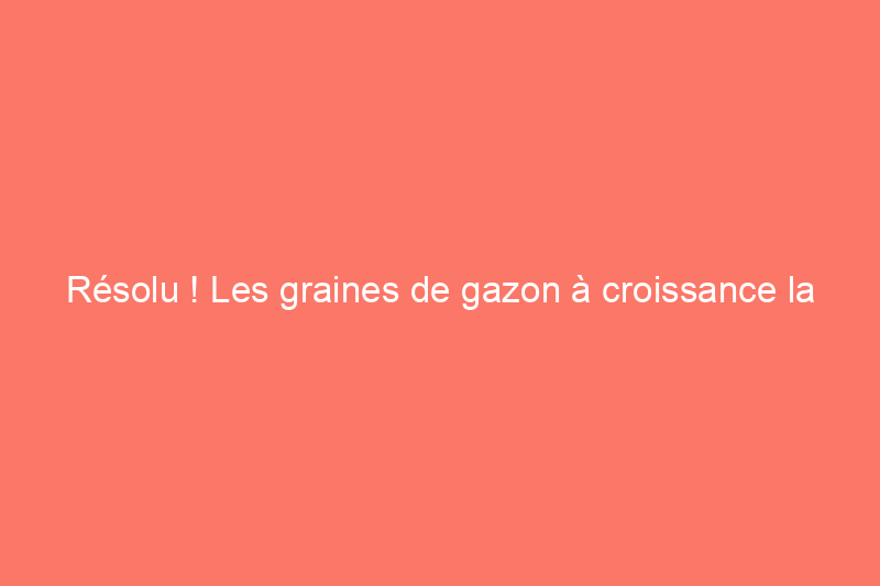 Résolu ! Les graines de gazon à croissance la plus rapide pour une pelouse (presque) instantanée