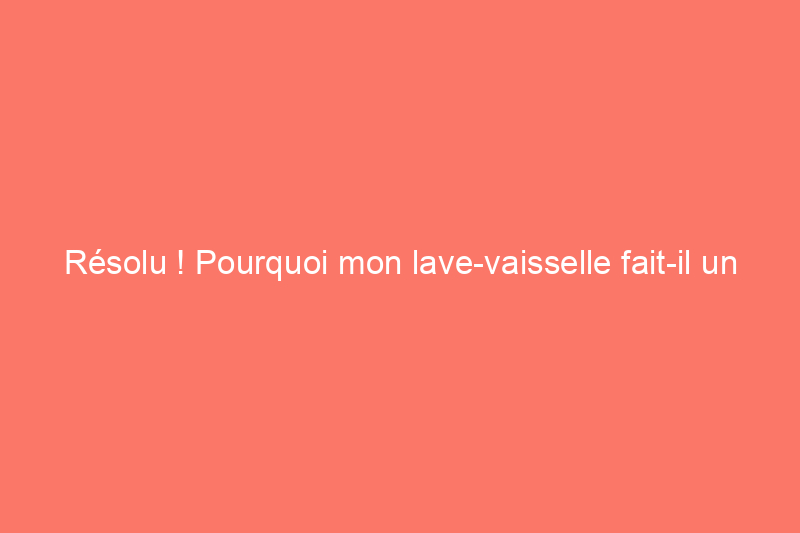 Résolu ! Pourquoi mon lave-vaisselle fait-il un bruit fort ?