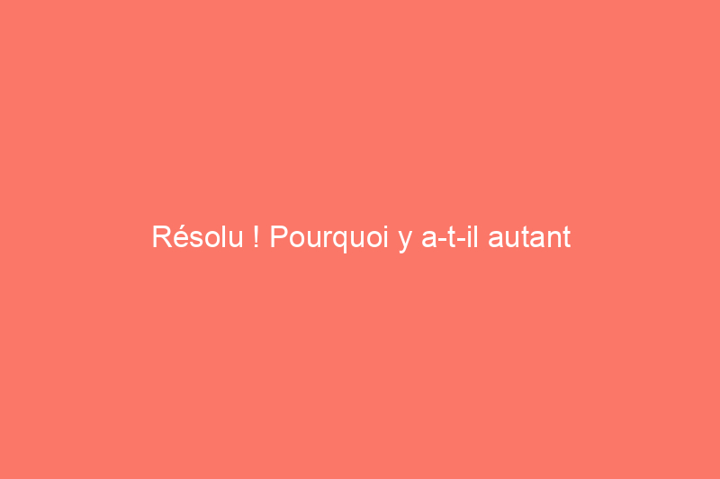 Résolu ! Pourquoi y a-t-il autant d'araignées dans ma maison ?