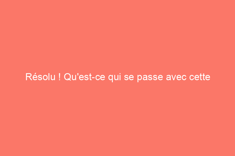 Résolu ! Qu'est-ce qui se passe avec cette odeur de moisi dans mon sous-sol ?