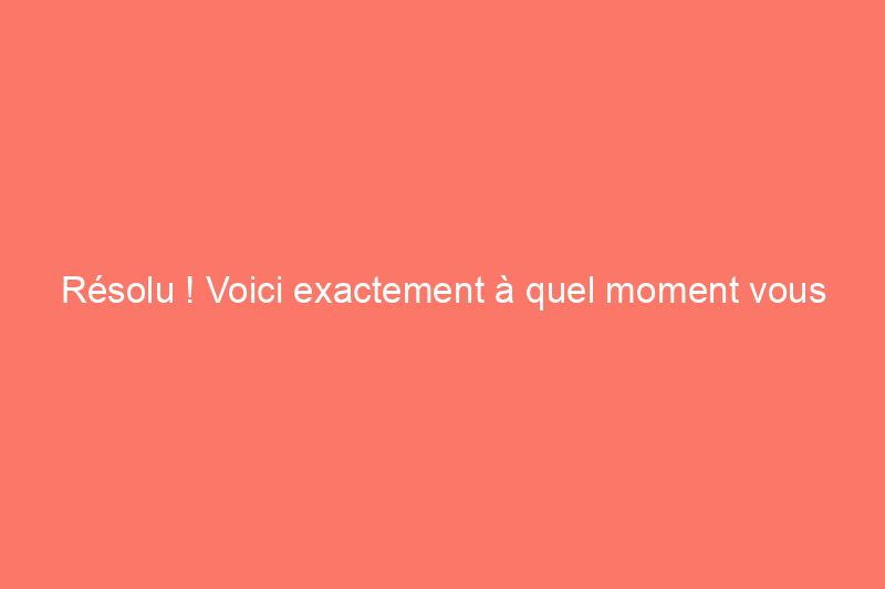 Résolu ! Voici exactement à quel moment vous devez aérer la pelouse