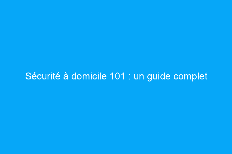 Sécurité à domicile 101 : un guide complet sur les bases de la sécurisation de votre domicile