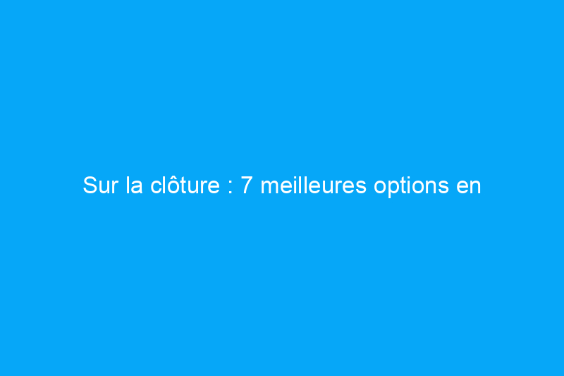 Sur la clôture : 7 meilleures options en matière de matériaux de clôture