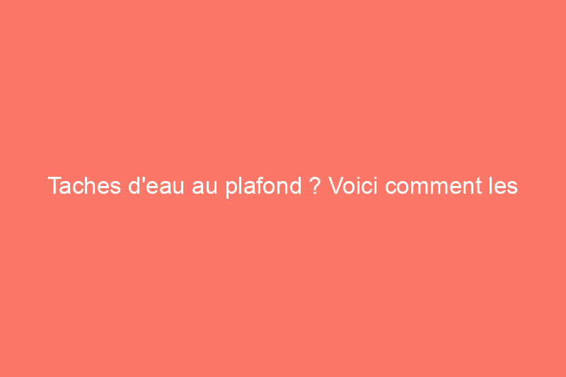 Taches d'eau au plafond ? Voici comment les réparer