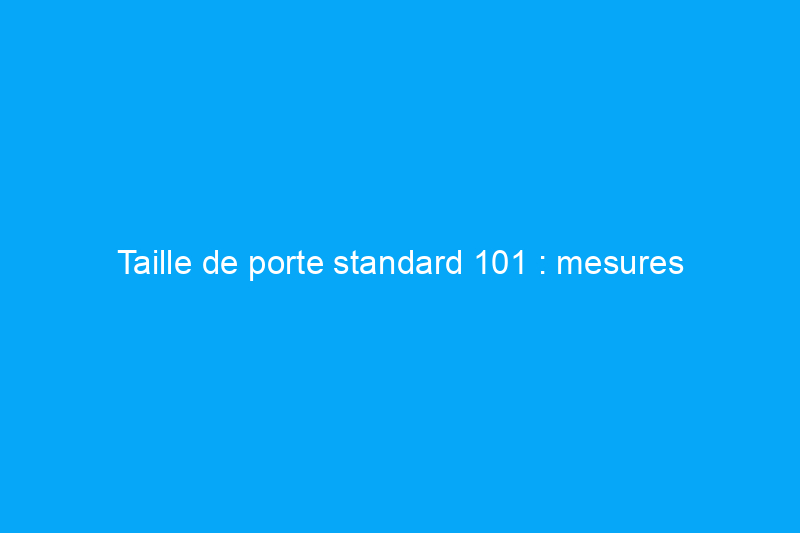 Taille de porte standard 101 : mesures importantes que tous les propriétaires devraient connaître