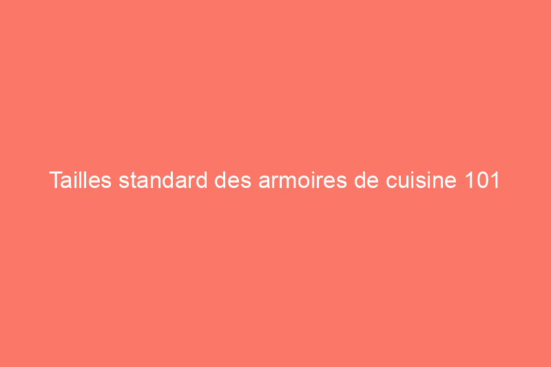 Tailles standard des armoires de cuisine 101