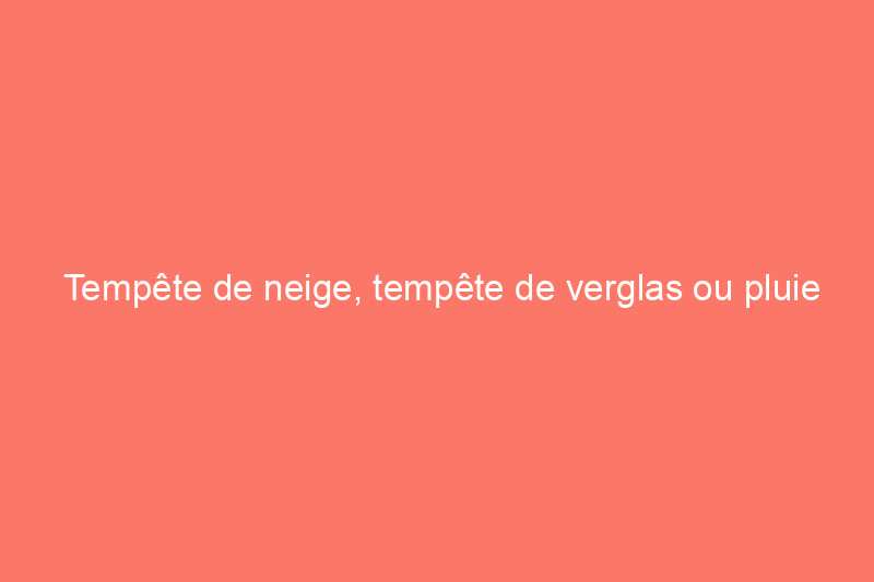 Tempête de neige, tempête de verglas ou pluie verglaçante : différences clés et comment se préparer à la maison