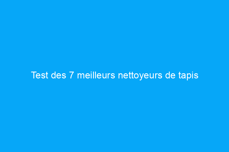 Test des 7 meilleurs nettoyeurs de tapis portables pour les déversements et les taches