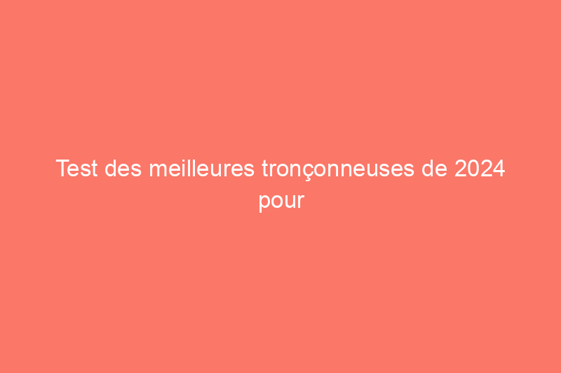 Test des meilleures tronçonneuses de 2024 pour les jardins, le bois de chauffage et plus encore