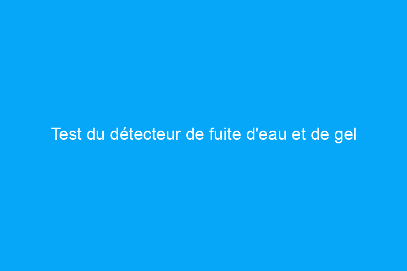 Test du détecteur de fuite d'eau et de gel Kidde : appareil cool ou est-il tout mouillé ?