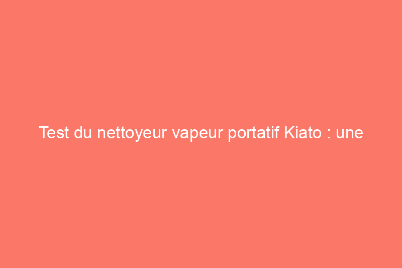 Test du nettoyeur vapeur portatif Kiato : une marque inconnue peut-elle battre un Bissell ?