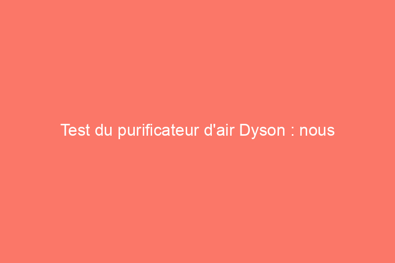 Test du purificateur d'air Dyson : nous avons testé ce purificateur d'air populaire pour voir s'il vaut son prix