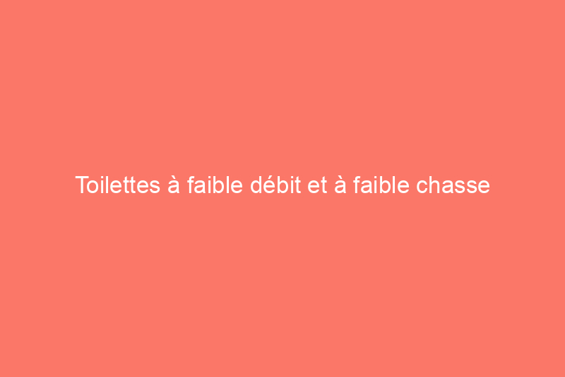 Toilettes à faible débit et à faible chasse d'eau : moins d'eau, plus d'économies