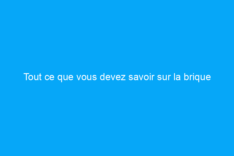 Tout ce que vous devez savoir sur la brique blanchie à la chaux