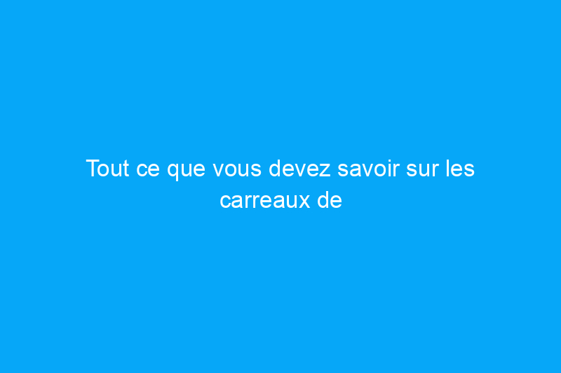 Tout ce que vous devez savoir sur les carreaux de verre