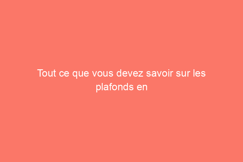 Tout ce que vous devez savoir sur les plafonds en tôle