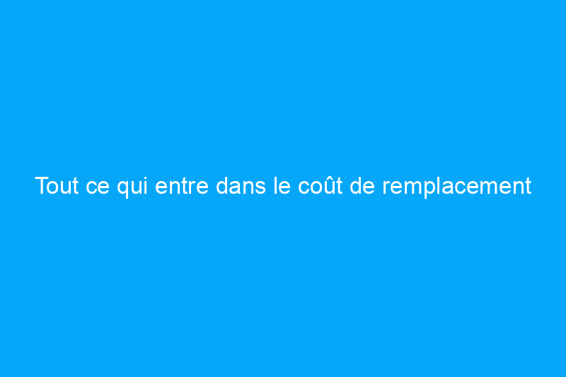 Tout ce qui entre dans le coût de remplacement d'une bride de toilette