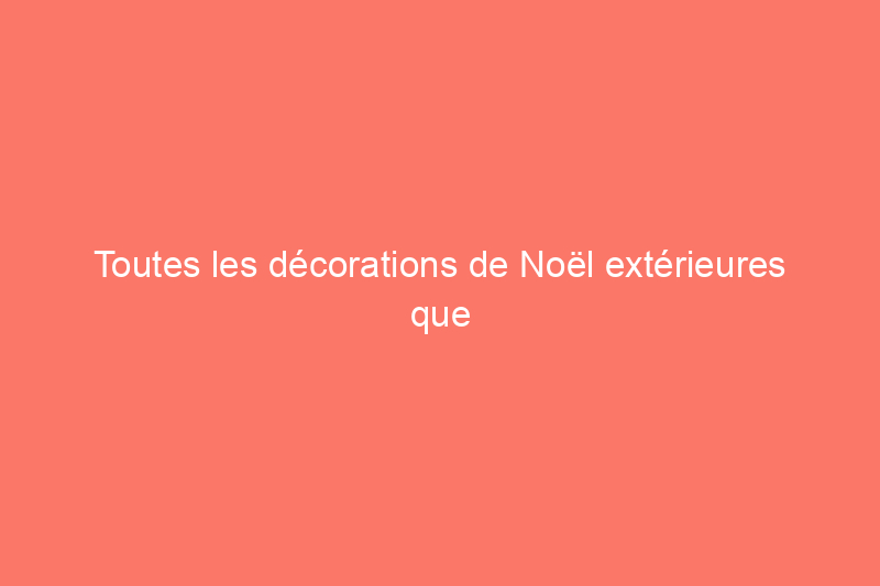 Toutes les décorations de Noël extérieures que j'ai achetées pour moins de 1 TP4T100 le Cyber Monday